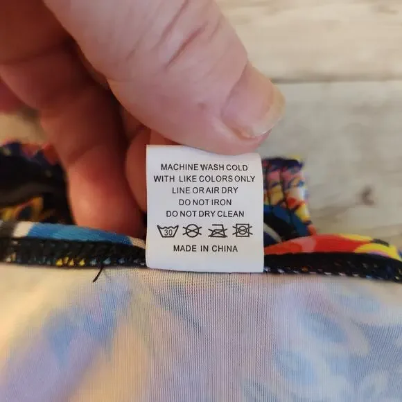 Two Piece Tankini Swimsuit with Mesh Overlay NWOT Size Large - Picture 9 of 12